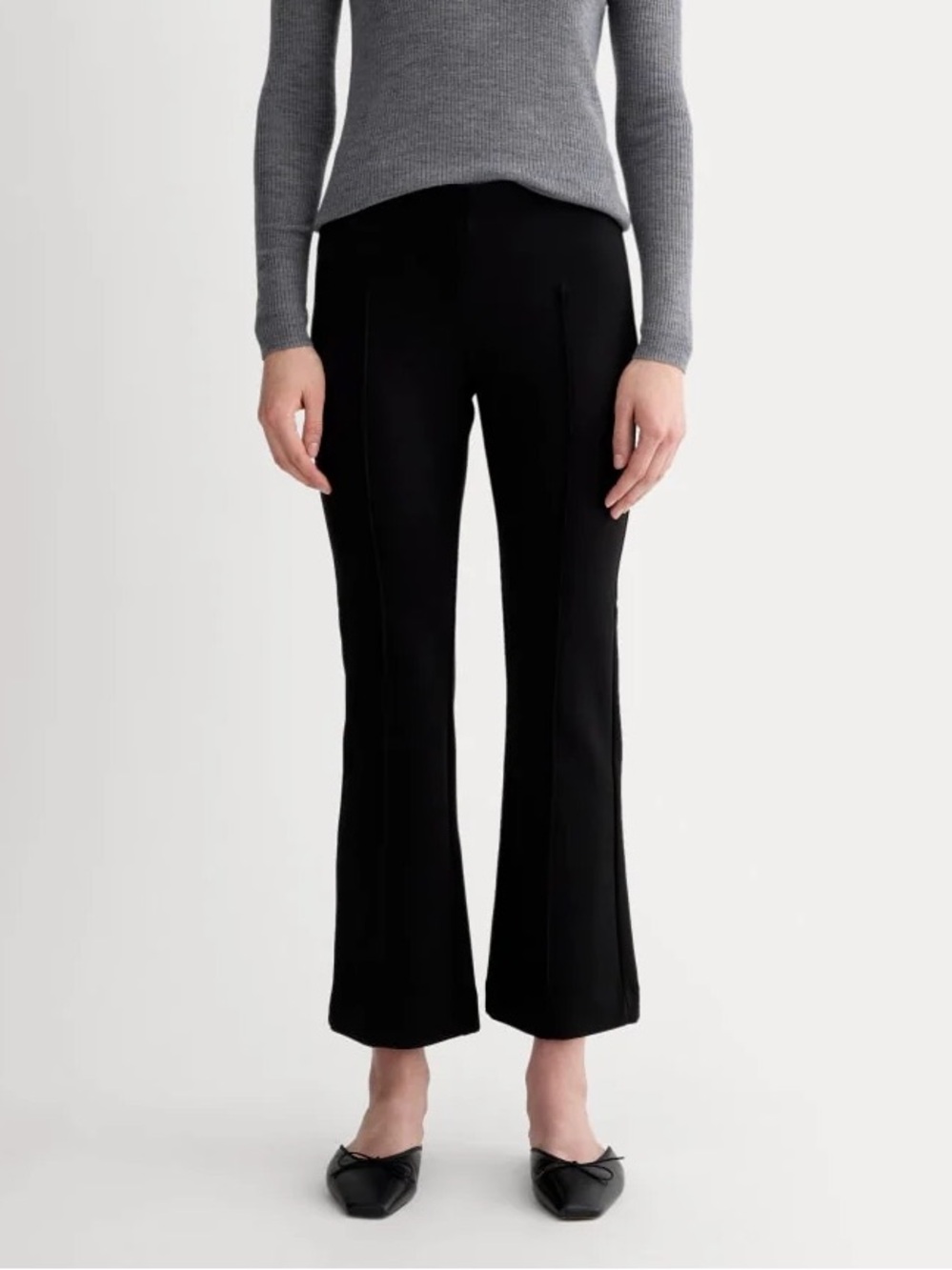 NWT Everlane THE DREAM KICK FLARE PANT in black womens size XS pintuck detail